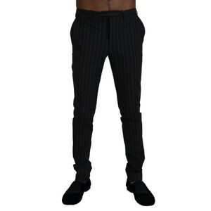 BENCIVENGA Pinstripe Trousers Slim Fit PAN74052 Men Black Bottoms